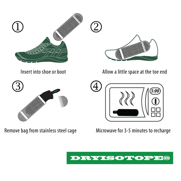 How to recharge the dryisotope shoe dryer in a microwave